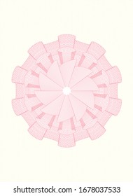 Rosa-Geld-Rosette. Vektorillustration Illustration. Detaillierte Angaben.