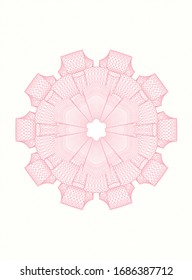 Pink money style rosette. Vector Illustration. Detailed.