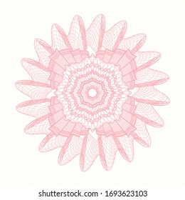 Rosette estilo dinero rosado. Ilustración vectorial. Detallado.