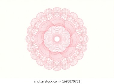 Pink money style rosette. Vector Illustration. Detailed.