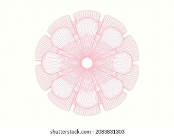 Rosa-Geld-Rosette. Vektorgrafik. Detaillierte Angaben. 