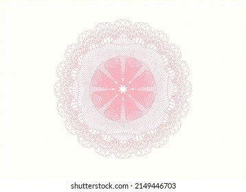 Rosette estilo dinero rosado. Ilustración vectorial. Detallado. 