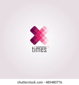 Pink monochromatic color mathematics times vector design