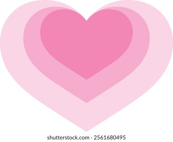 pink monochrome color heart shape, isolated on white background. heart shape vector illustration.