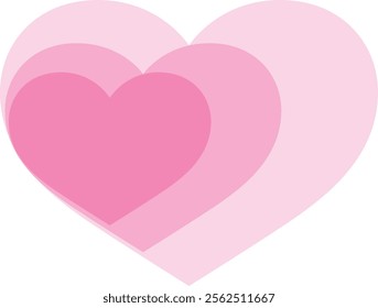 pink monochrome color heart shape, isolated on white background. heart shape vector illustration.