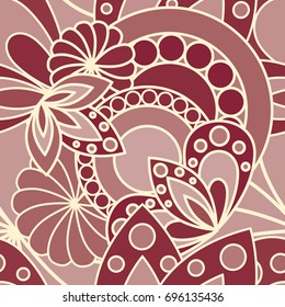 Pink monochrome decorative seamless pattern