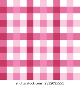 rosafarbene monochrome Gingham-Muster, Vektorgrafik.