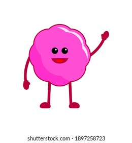 pink monster cartoon illustration. with a unique and cute design