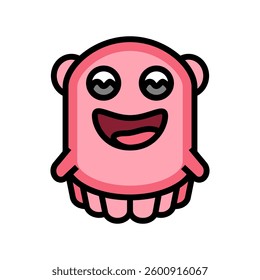 pink monster cute color icon vector. pink monster cute sign. isolated symbol illustration