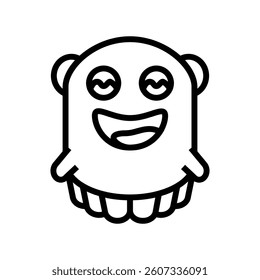 pink monster cute line icon vector. pink monster cute sign. isolated contour symbol black illustration