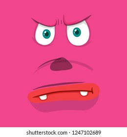 A pink monster face illustration