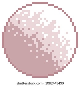The Pink Moon. Pixel Art. Vector.