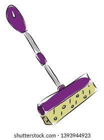 Pink mop illustration vector on white background 