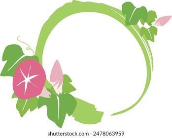 Pink morning glory flower background illustration material