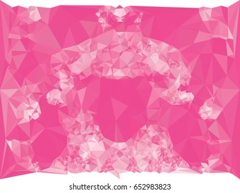 Pink mosaic backdrop with triangles. Abstract geometric low polygonal background. Design element for book covers, presentations layouts, title backgrounds. Vector clip art.