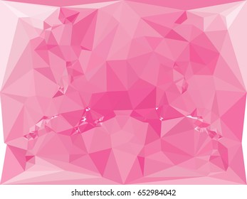 Pink mosaic backdrop with triangles. Abstract geometric low polygonal background. Design element for book covers, presentations layouts, title backgrounds. Vector clip art.