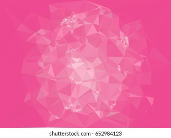 Pink mosaic backdrop with triangles. Abstract geometric low polygonal background. Design element for book covers, presentations layouts, title backgrounds. Vector clip art.