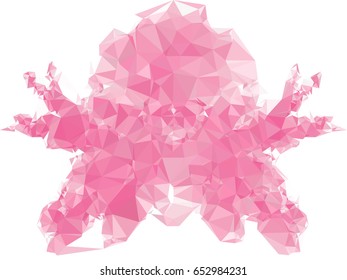 Pink mosaic backdrop with triangles. Abstract geometric low polygonal background. Design element for book covers, presentations layouts, title backgrounds. Vector clip art.