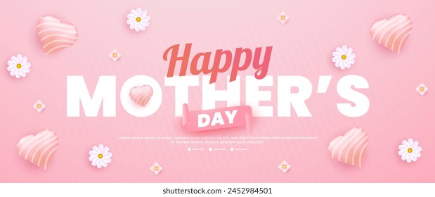 Pink Mother's Day greeting banner design