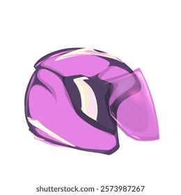 a pink motorcycle helmet without a background