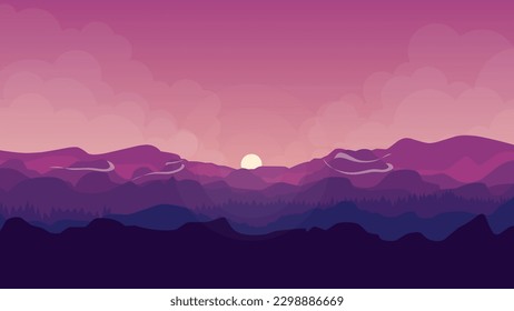 Antecedentes montañosos rosados, montañas al atardecer