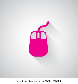 Pink Mouse web icon on light grey background
