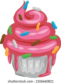 ilustraciones del pastel de muffin para café, menú, sitio web, sticker, restaurante, tienda y muchos más