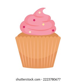 pink muffin icon on white background
