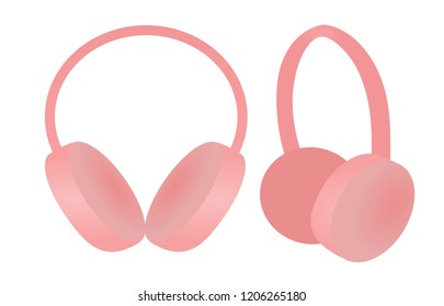 Pink muffs. vector illustration