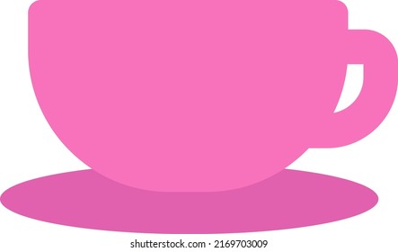 Pink mug, illustration, vector on a white background.