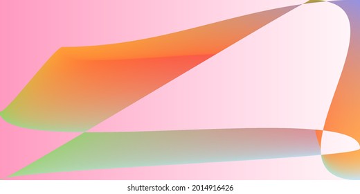 Pink Multicolor Layers Rainbow Minimal Gradient Mesh. Futuristic Pastel Technology Fluid Horizontal Lines. Modern Shape Color Neon Original Background. Psychedelic Digital Smooth Dynamic Illustration.