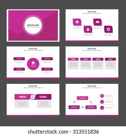 Pink Multipurpose Infographic elements and icon presentation template flat design set for advertising marketing brochure flyer leaflet