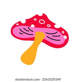 Pink mushroom. A fantasy and magical ingredient. Fly agaric.