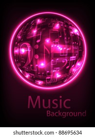 pink music background. vector illustration