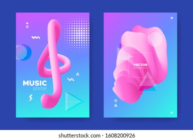Pink Music Banner. Electronic Sound Background. Hipster Gradient Design. Neon Flow Cover. Modern Music Flyers. Nightclub Party Brochure. Gradient Pattern. Blue Flow Shape. Music Poster.