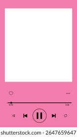 Design de tocador de música rosa com botões, ideal para design de capa de música.