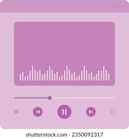 Elemento de interfaz de reproductor de música rosa