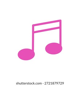 Icono de nota musical rosa aislado en blanco. Diseño sencillo y limpio. Representa música, sonido, melodía o audio. Perfecto para App, Sitios web o proyectos creativos.
