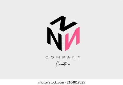 pink N three letter alphabet letter logo icon design. Creative template for business 