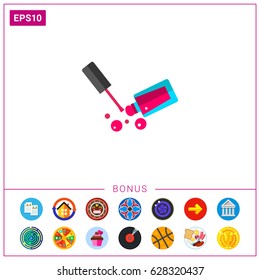 Pink nail lacquer icon