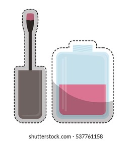 pink nail lacquer icon over white background. colorful design. vector illustration