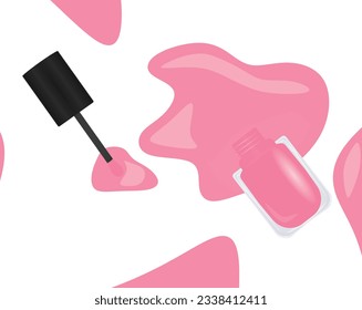 Pink nail polish background. vector