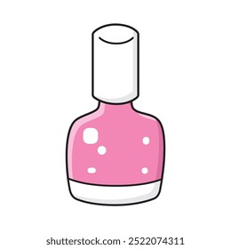 Botella de esmalte de uñas rosa aislada Ilustración vectorial