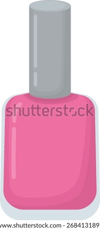 Pink nail polish bottle isolated on hite background. Illustration with manicure and personal care item