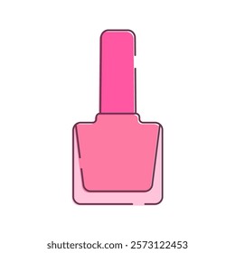 A pink nail polish bottle, showcasing beauty and self-care.