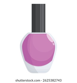 Pink nail polish bottle spreading beauty product on plain background
