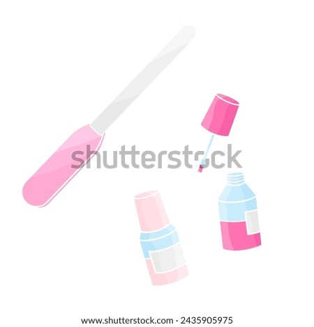 pink nail polish and nail file	