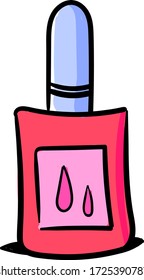 Esmalte de uñas rosadas, ilustración, vector sobre fondo blanco