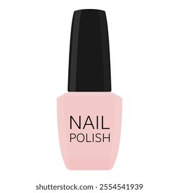 Pink nail polish isolated on white background. Vector illustration