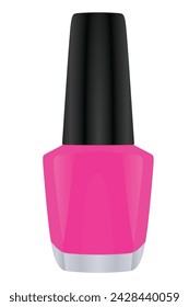 Pink nail polish on white background. vector illustration